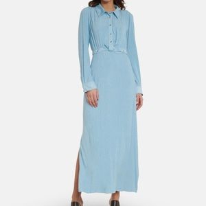 Jonathan Simkhai faux suede shirt midi dress